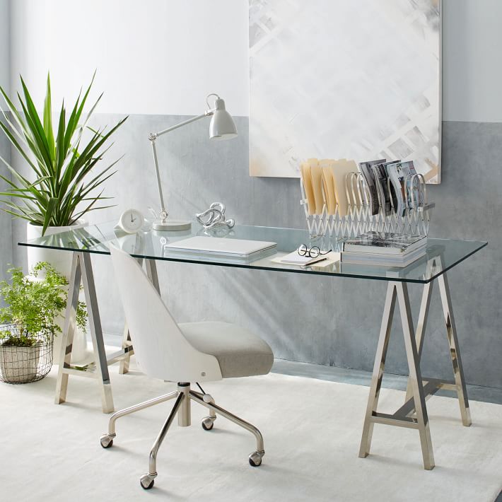 Glass Home Office Desk With Metal Accents Ashley Ubicaciondepersonas Cdmx Gob Mx