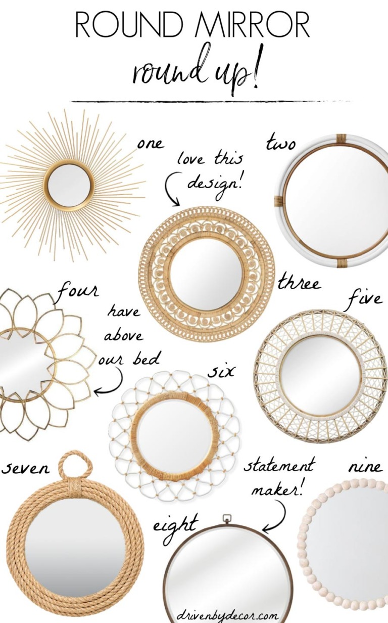 Round Mirrors: A Stylish Round-Up! - Driven by Decor