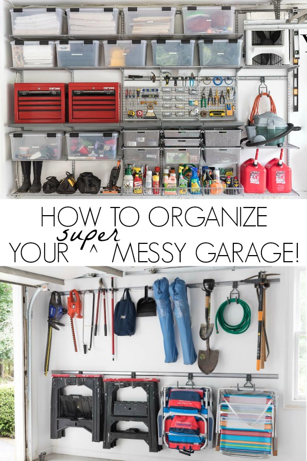 Organizing the clutter  Garage storage bins, Garage storage shelves, Garage  storage inspiration