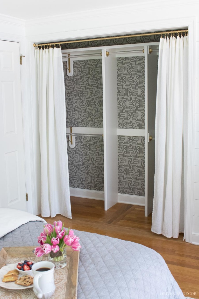 3 Closet Door Ideas You Can DIY Driven By Decor   Closet Door Ideas Bedroom Drapes 768x1152 