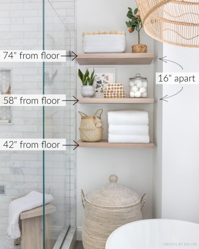 Our Bathroom Floating Shelves All the Details! Driven by Decor