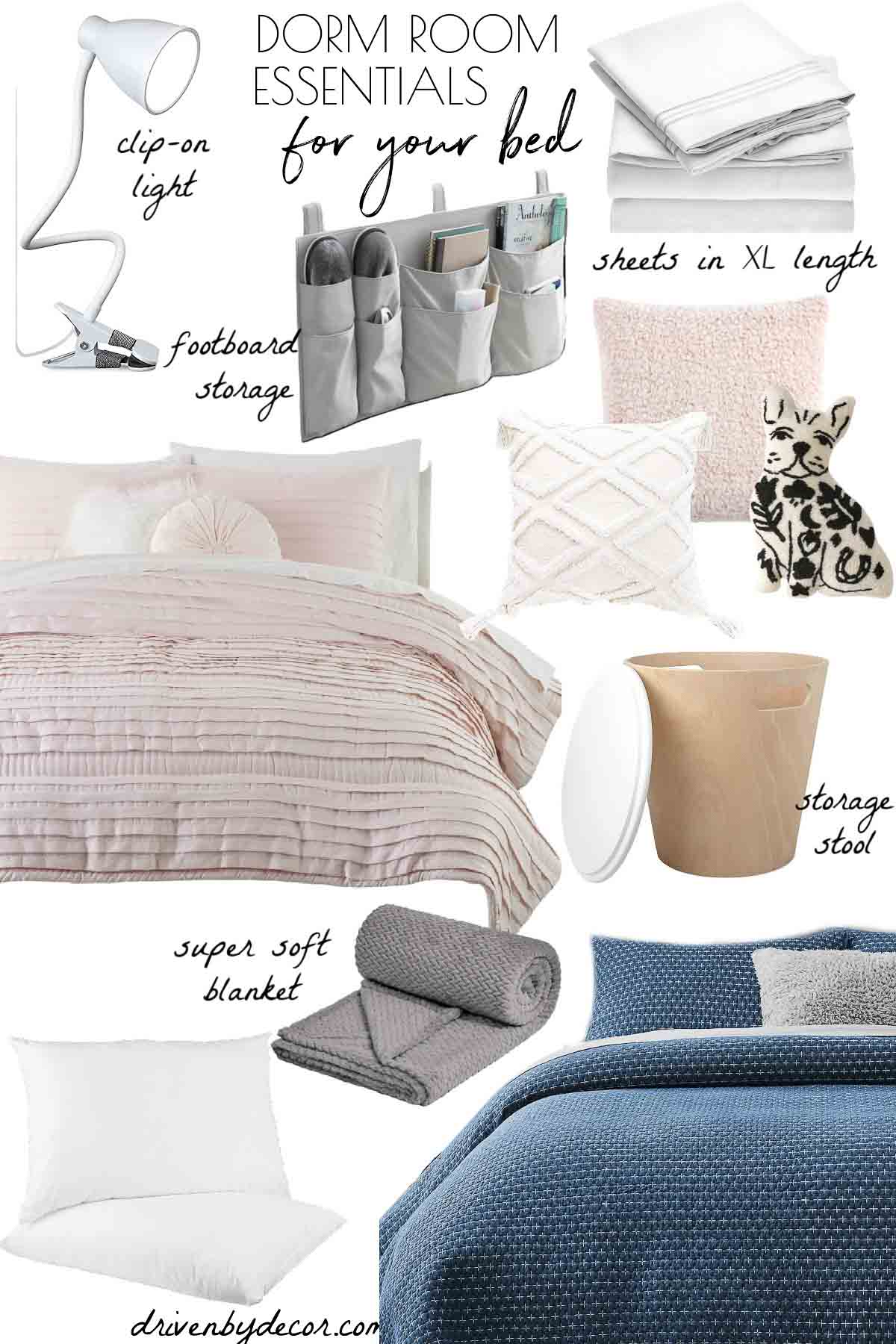 Affordable College Furniture for Dorm Cute College Supplies Checklist Rooms  Save Space in Dorm