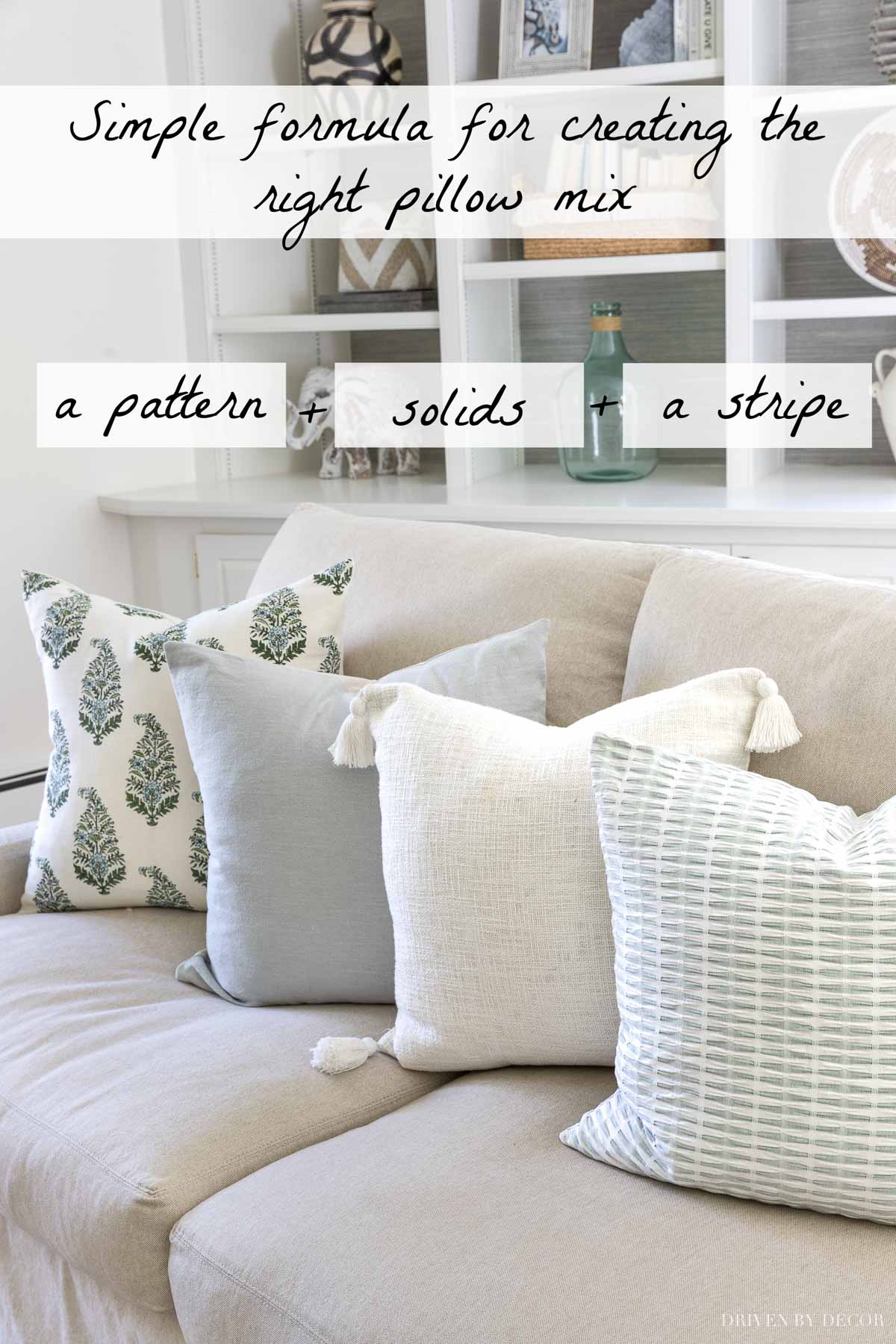 A simple formula for mixing and matching pillow covers!