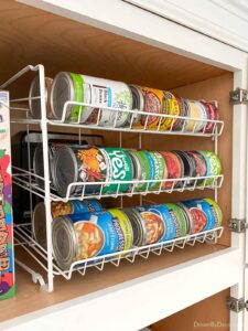 Kitchen Cabinet Organization Can Rack 225x300 