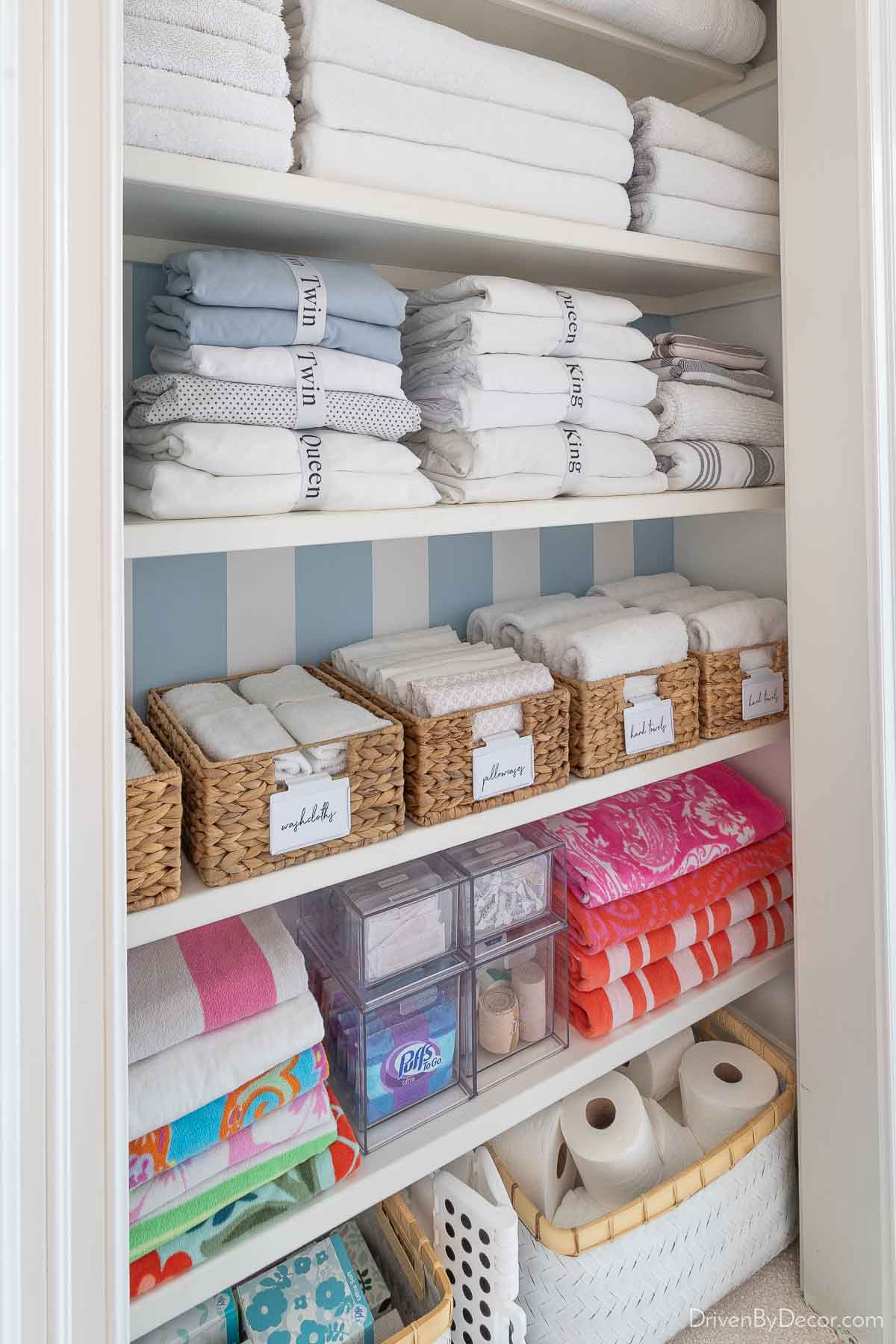 12 Pretty Linen Storage Ideas when you Don't have a Linen Closet