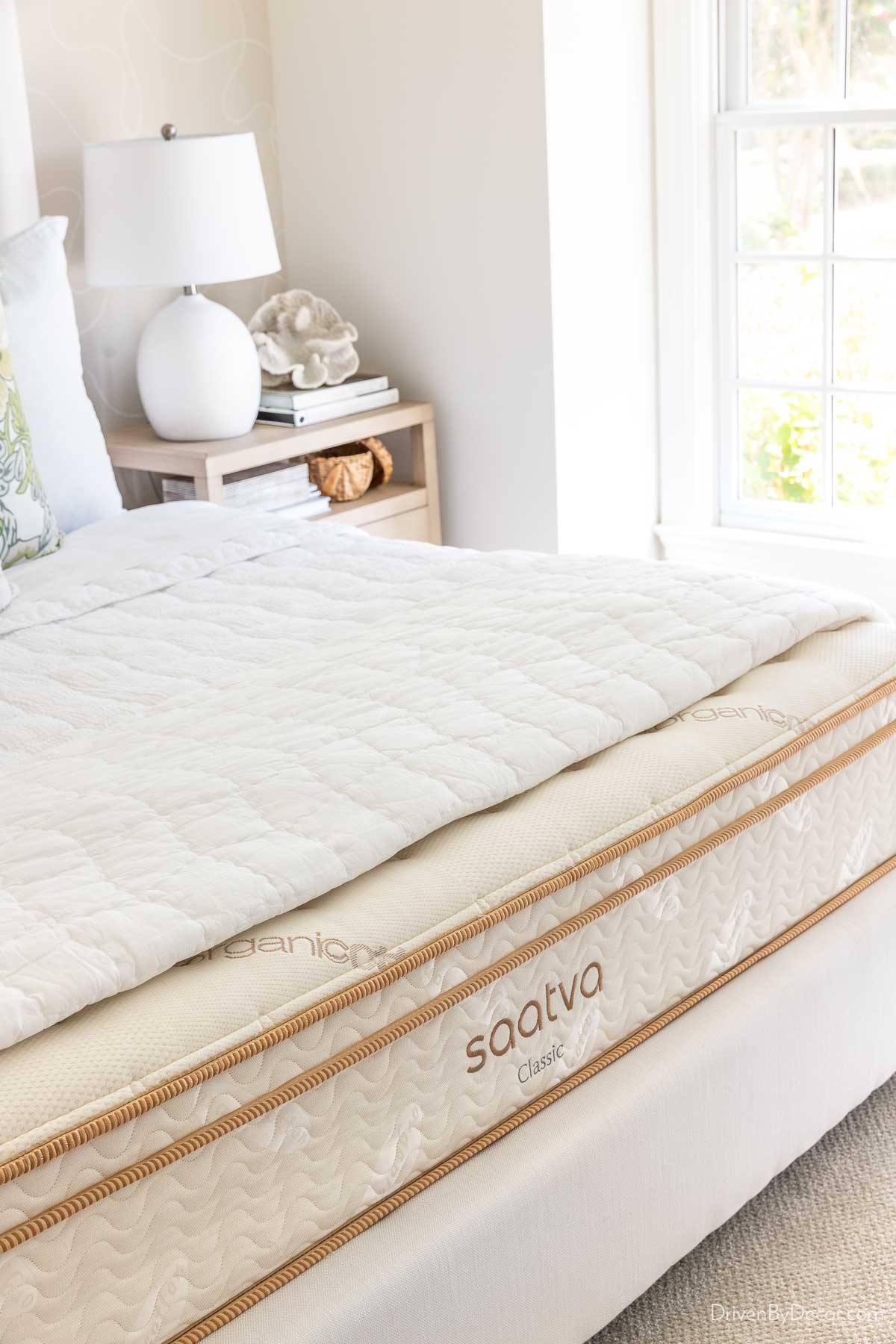 Saatva mattress in our guest bedroom